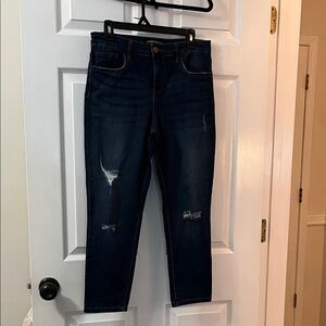 Dark Blue Distressed Skinny Jeans